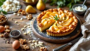 Cette tarte poire-Roquefort aux noix est un shoot d’automne sucré-salé qui retourne toutes les papilles