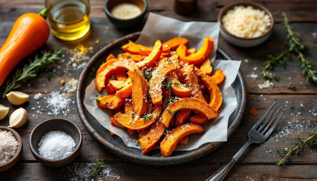 Frites de courge butternut au parmesan au four