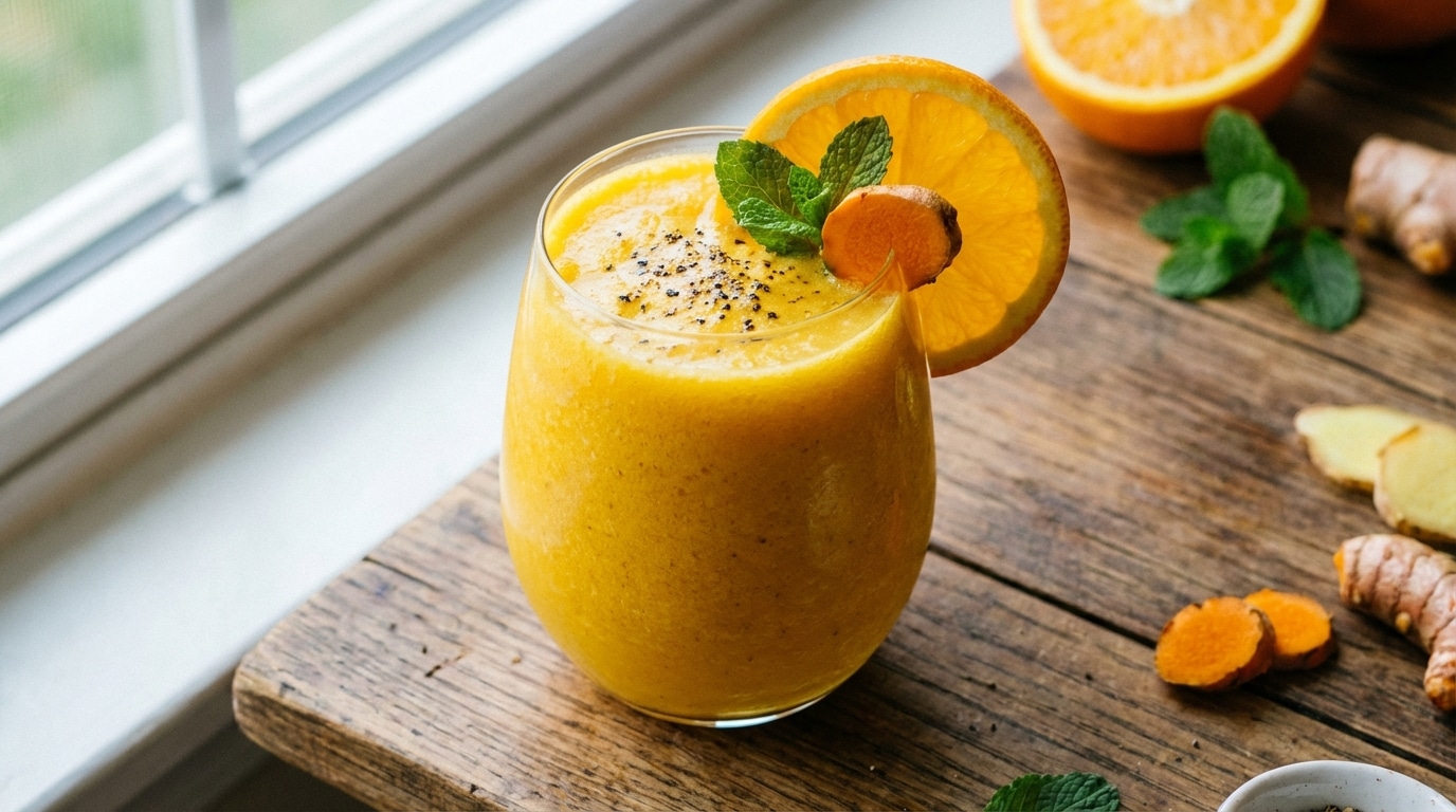 Un jour, un cocktail : detox curcuma & orange, le smoothie éclat matin pour repartir du bon pied