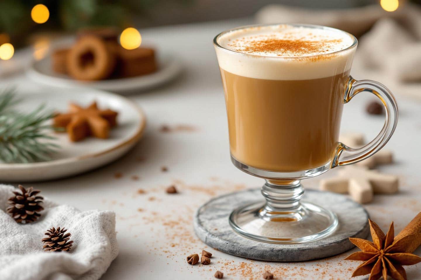 Un jour, un cocktail : gingerbread latte mousseux à la cannelle, la pause café qui sent bon le goûter de Noël