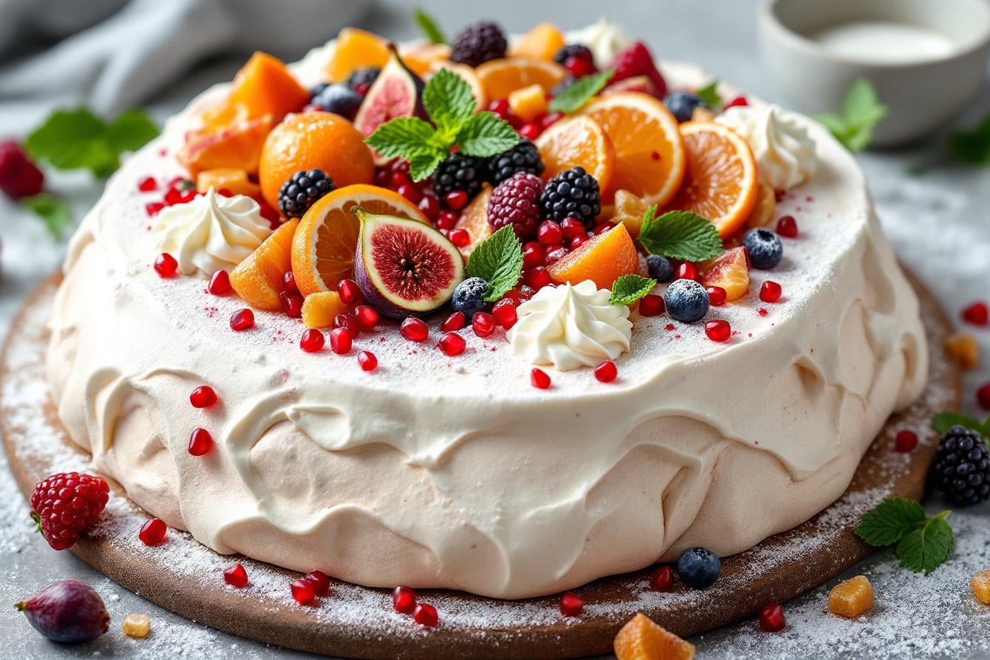 Oubliez la bûche : cette pavlova festive aux fruits d’hiver est un dessert facile, ultra léger et plein de fraîcheur pour les Fêtes !