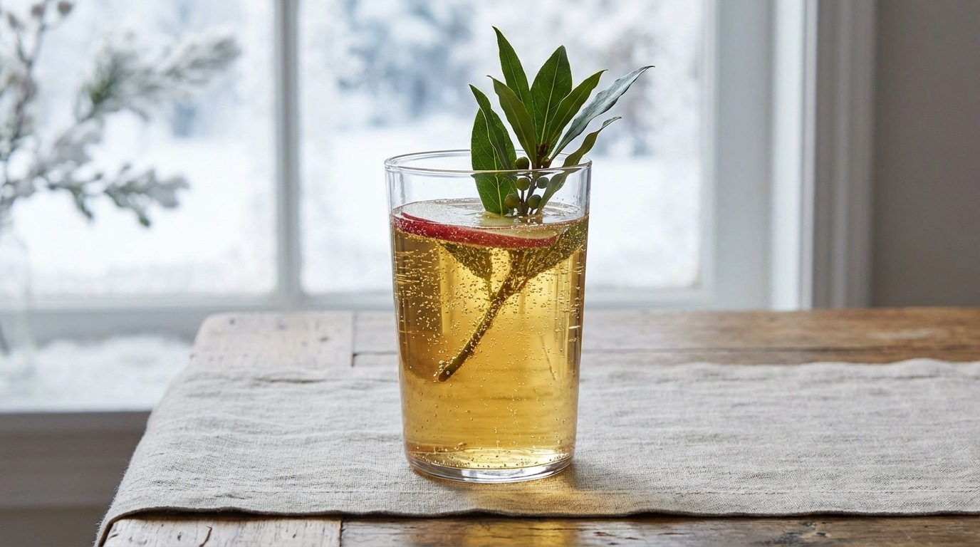 Un jour, un cocktail : spritz pomme & laurier, bulle légère aux parfums d’hiver pour l’apéro janvier-février