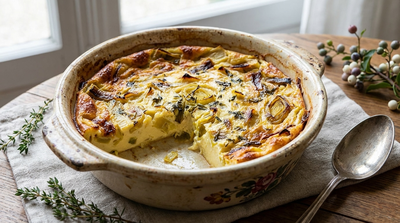« J’ai trouvé mon plat d’hiver préféré » : ce clafoutis doré aux poireaux se prépare en un clin d’œil