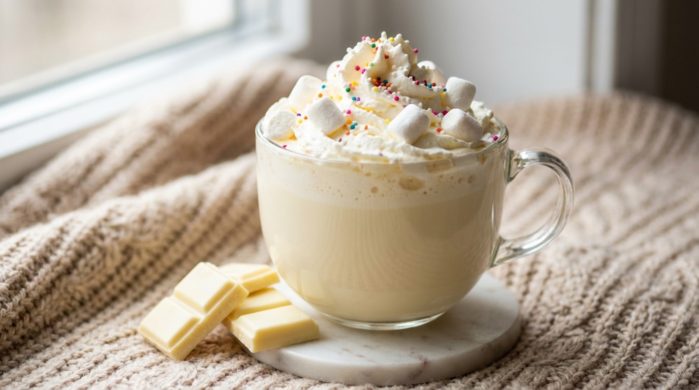 « Un hiver tout en douceur » : le chocolat chaud blanc parfumé qui a conquis tous mes goûters cocooning