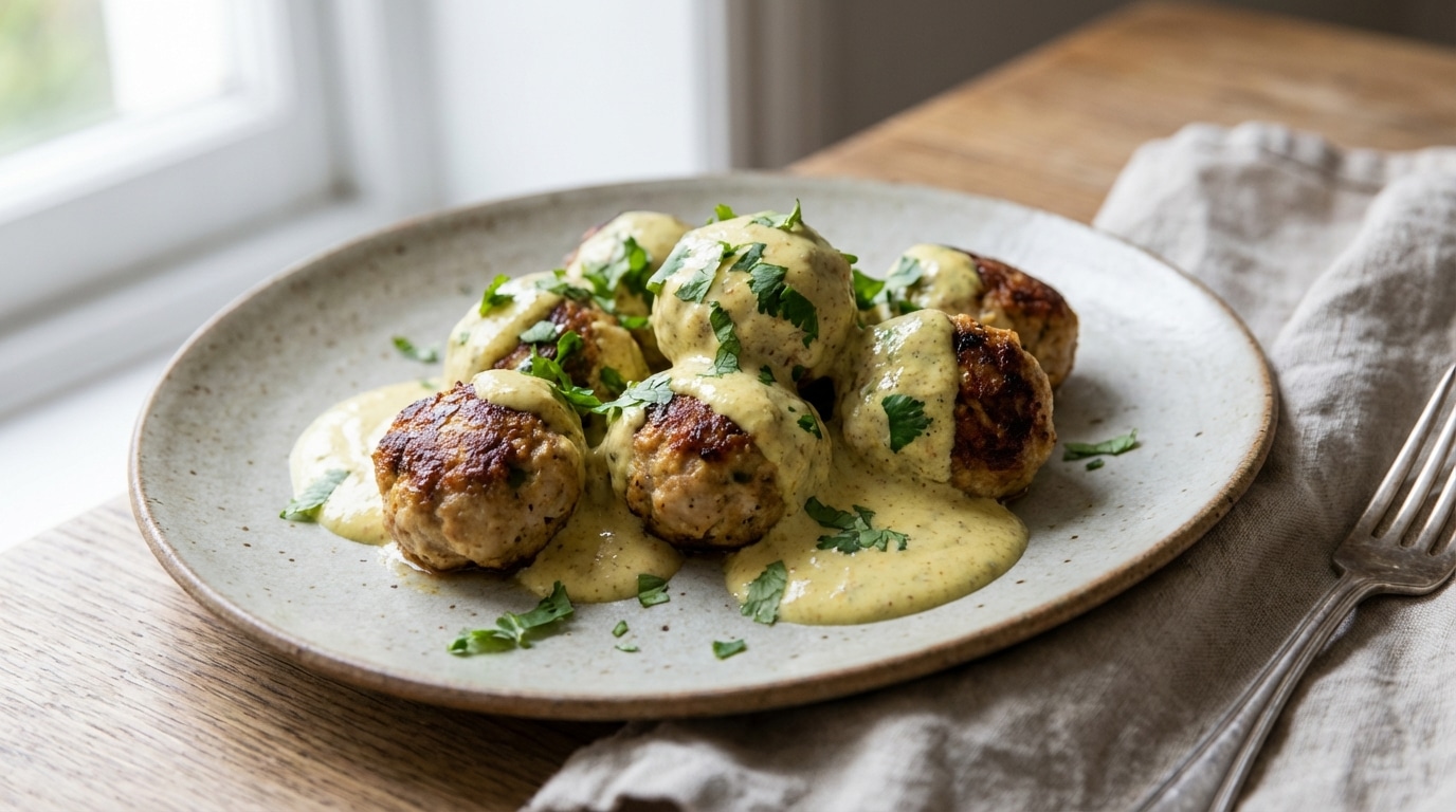 En 25 minutes, j’ai mijoté des boulettes de poulet moelleuses aux épices douces et leur sauce yaourt légère (et tout le monde s’est régalé)