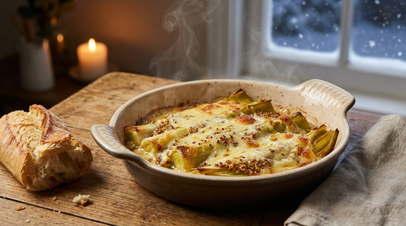 Poireaux, moutarde et comté : le gratin ultra réconfortant des soirs froids (15 minutes de préparation, saveur de bistrot garantie)