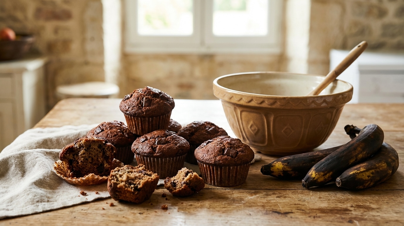 Fini les muffins banane-chocolat secs et décevants : ma recette inratable se fait en un seul bol (et le secret est bluffant)
