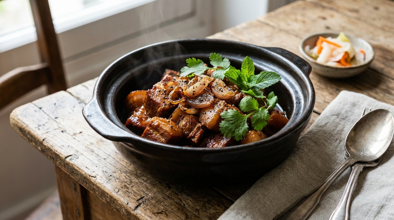 J’ai testé le porc au caramel vietnamien mijoté 45 minutes : viande confite, sauce brillante et succès garanti à table