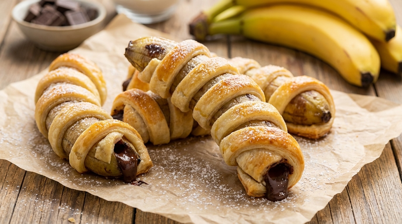 Une pâte feuilletée, 3 ingrédients et 15 minutes : j’ai préparé ces chaussons banane-choco dorés sans aucune difficulté (et c’est irrésistible)