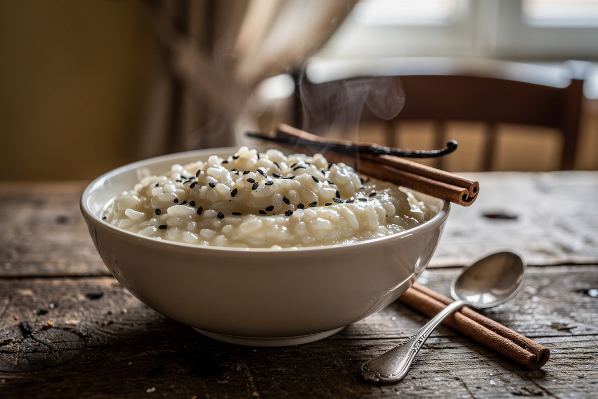« Lait entier, vanille, cannelle : mon riz au lait crémeux façon cocooning, tout cuit dans une seule casserole pour un dessert doudou »