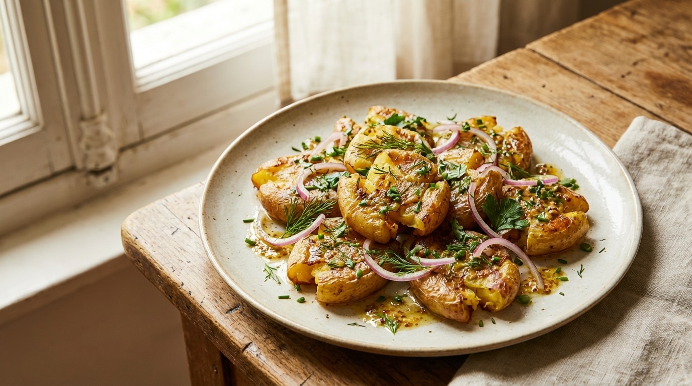 J’ai croqué dans cette salade de pommes de terre rôties : texture folle, 5 ingrédients et un déjeuner prêt en 30 minutes (test imparable)