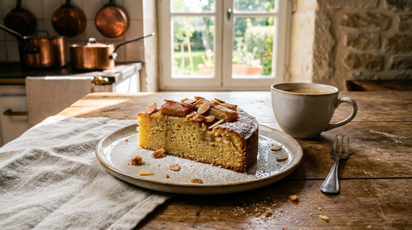 Le fondant à la rhubarbe et amandes : le dessert de printemps fondant et facile pour profiter des premiers bâtons de rhubarbe de saison
