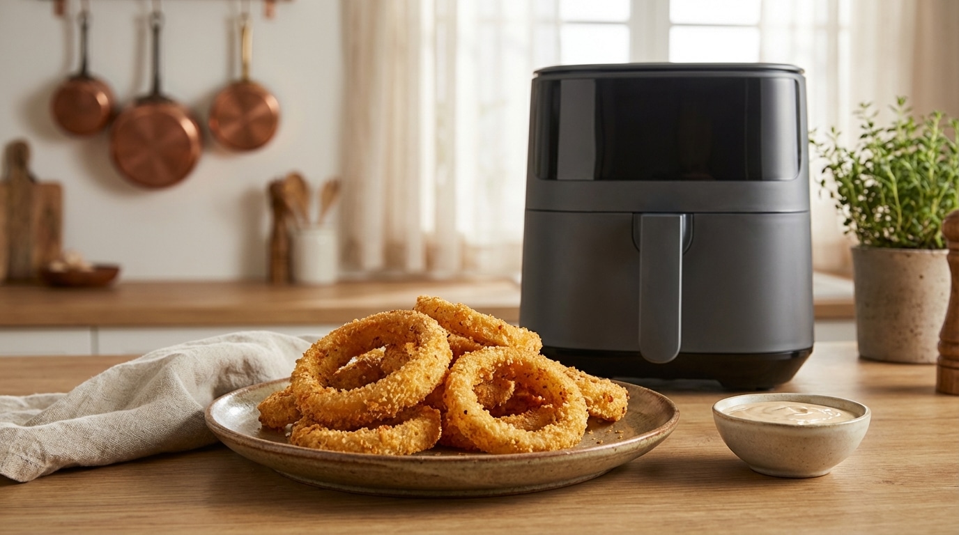 « Mes onion rings ne sont plus jamais mous depuis ce changement » : l’astuce pour un croustillant parfait au airfryer se joue avant même la chapelure