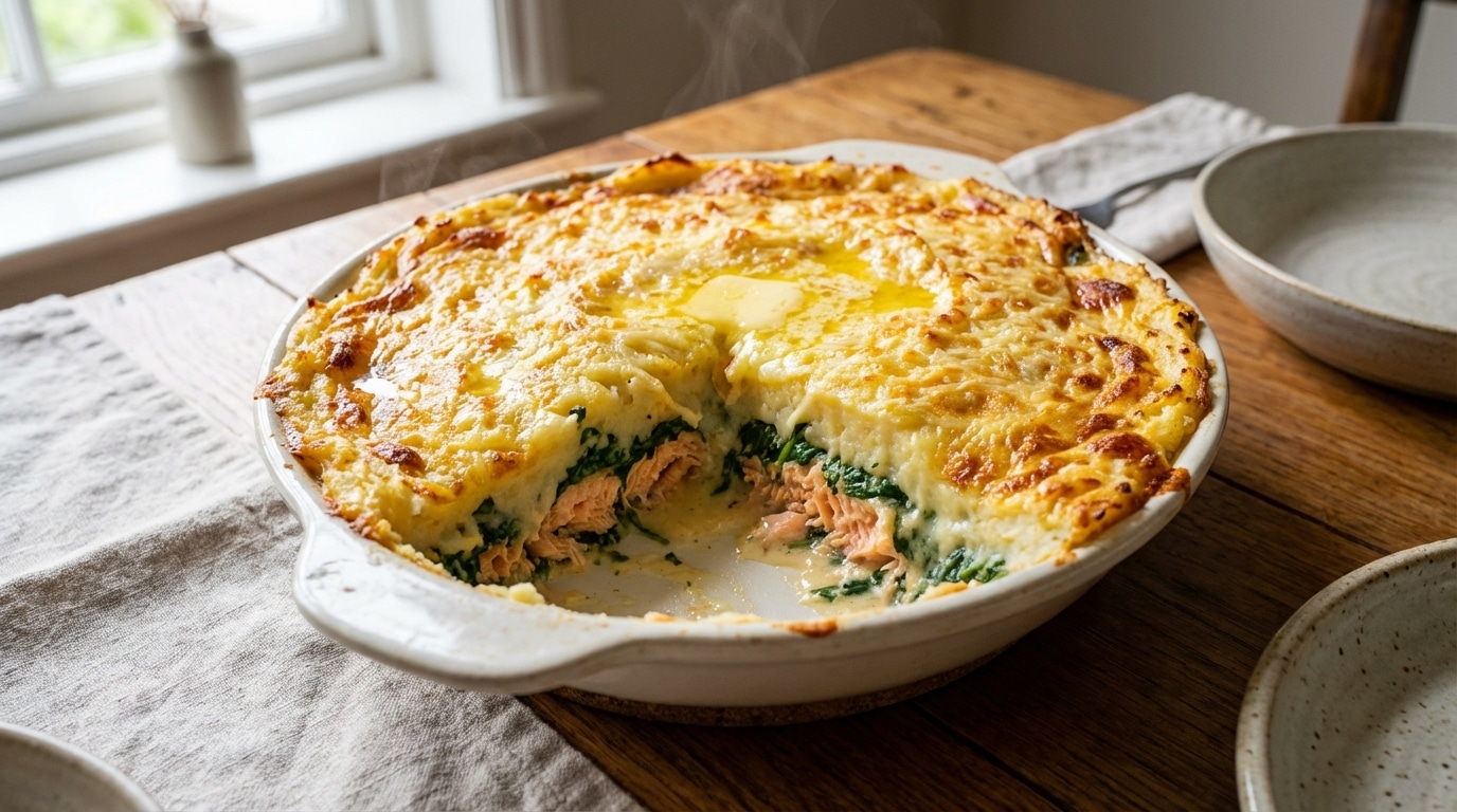 « J’ai superposé trois couches dans mon plat » : ce gratin de saumon fondant a bluffé toute ma tablée