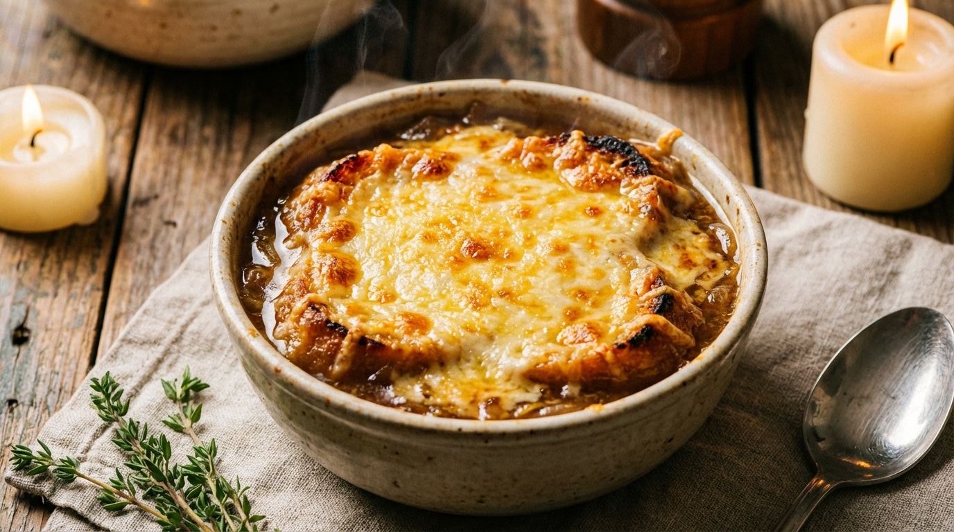 « C’est mon plat réconfort depuis 20 ans » : cette soupe gratinée au four ne coûte presque rien et réchauffe tout