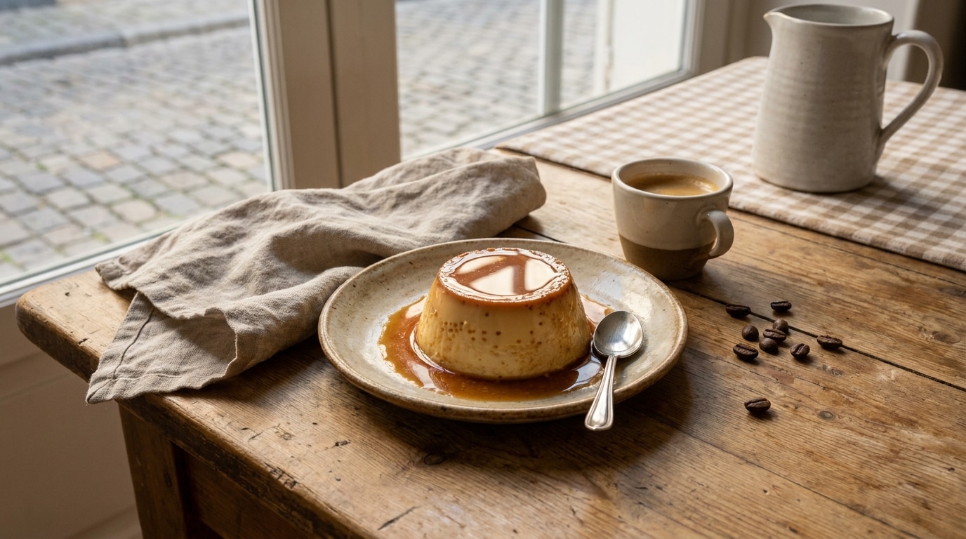 Flan au café façon bistrot : 20 minutes de préparation pour un dessert crémeux qui fait parler à table (et ça intrigue)