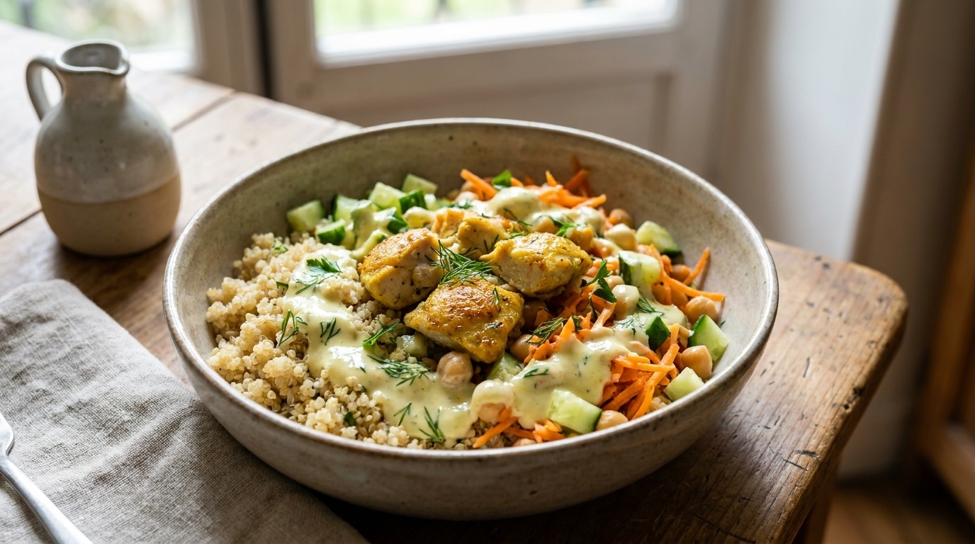 J’ai versé cette sauce sur mon bol de quinoa au poulet et depuis, plus personne ne veut manger autre chose à la maison