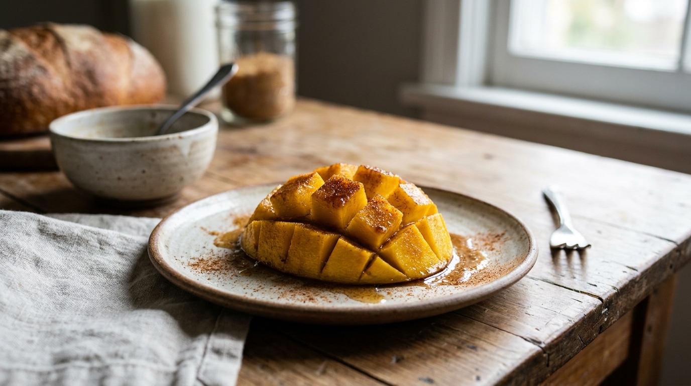 « Pourquoi tu mets de la vergeoise dans les fentes ? » : cette mangue rôtie à la poêle en 5 minutes a remplacé tous nos desserts d&rsquo;été