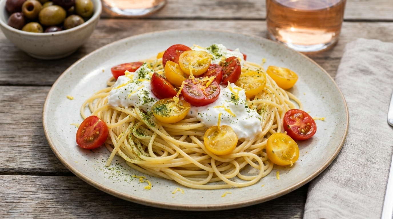 Fini les spaghetti chauds en plat : froids à la stracciatella, ils se préparent à l’avance et changent tout l’été