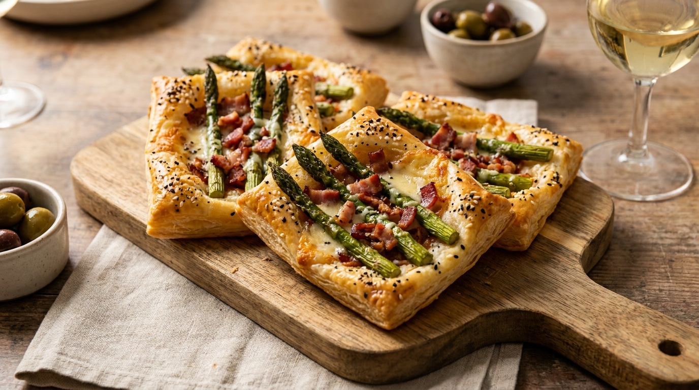 J’ai garni des carrés de pâte feuilletée avec trois fois rien : à l’apéro, tout le monde m’a demandé la recette avant même d’avoir fini sa part