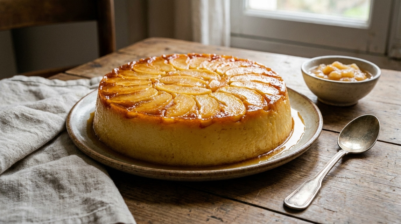 J’ai improvisé un flan yaourt‑vanille et compote avec un simple ingrédient “surprise” (texture folle au four)