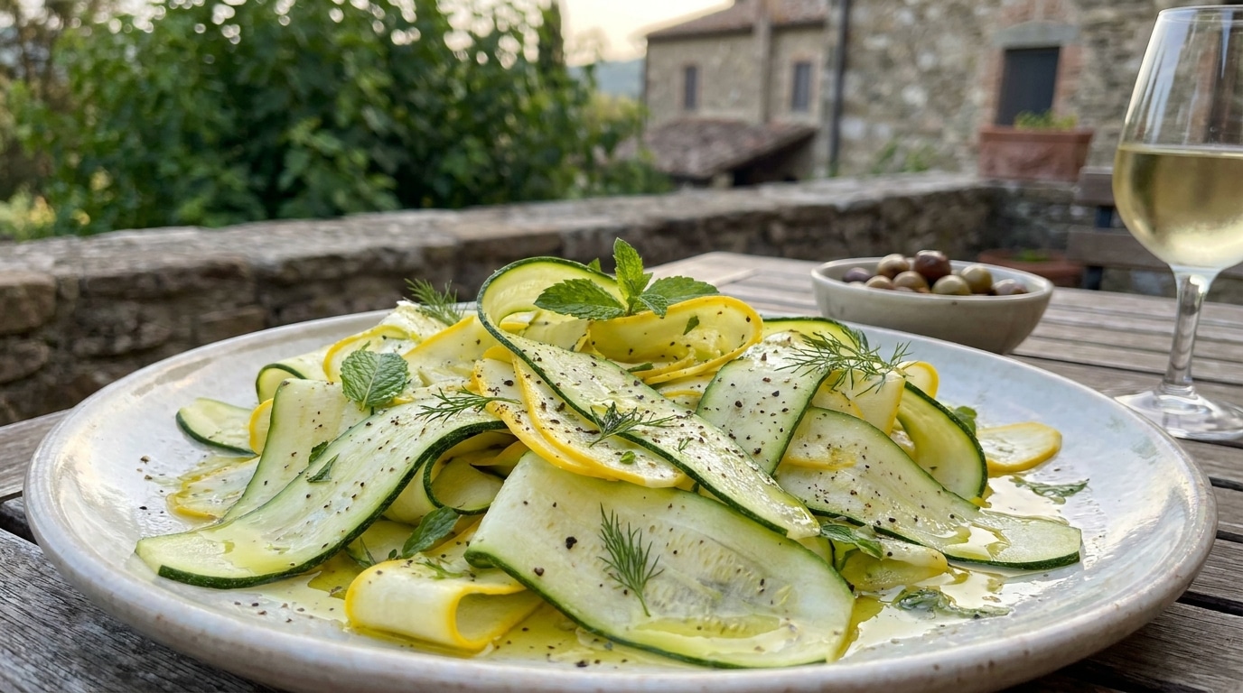 J’ai toujours fait cuire mes courgettes avant de les servir : en goûtant cette salade marinée crue, j’ai compris mon erreur de toutes ces années