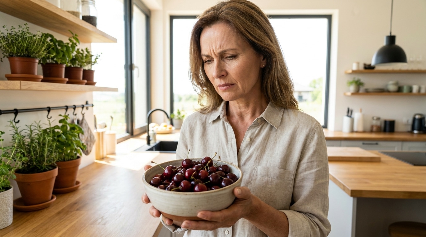 Ma voisine m’a tendu un bol avec mes propres cerises dedans : ce qui flottait autour au bout d’une demi-heure m’a fait jurer de ne plus jamais les croquer directement