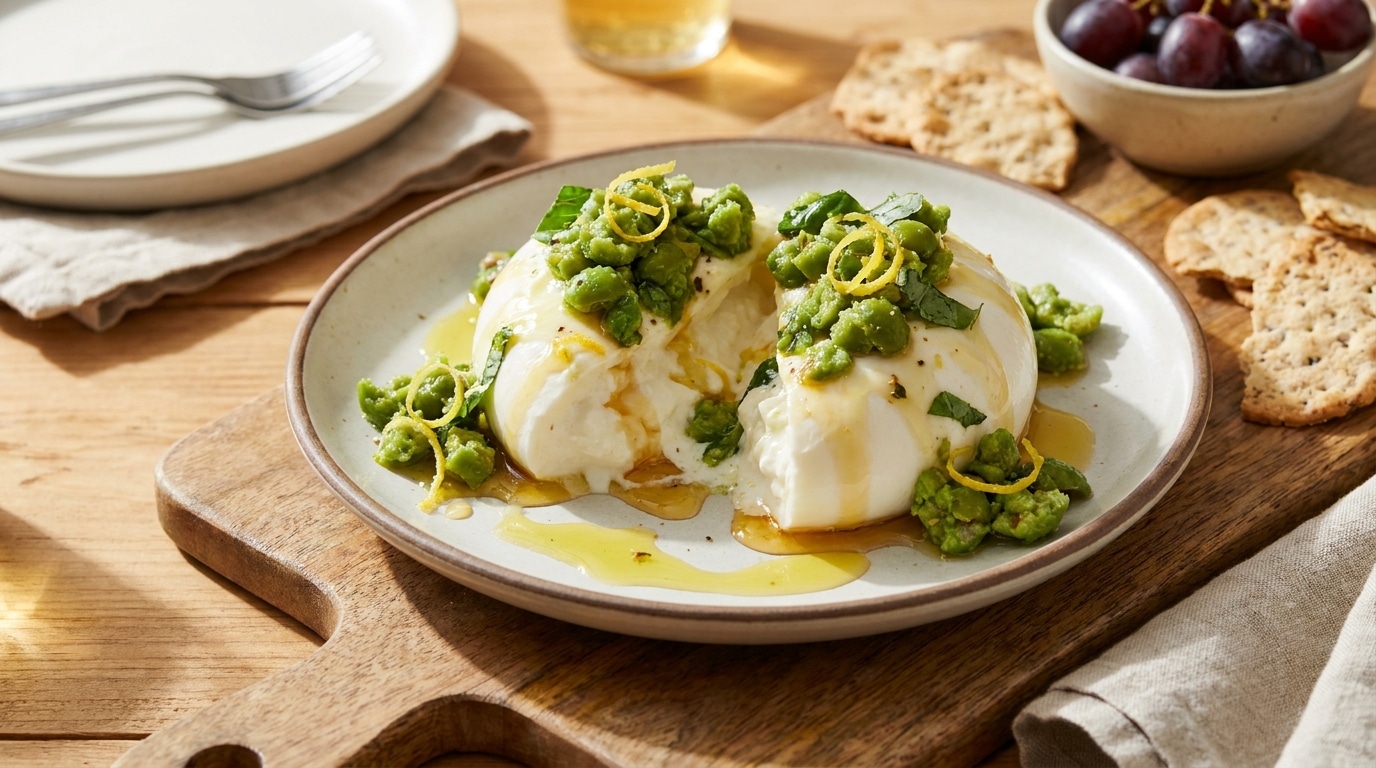 « Mes invités me supplient de donner ma recette » : le geste avec des olives vertes congelées qui transforme une simple burrata