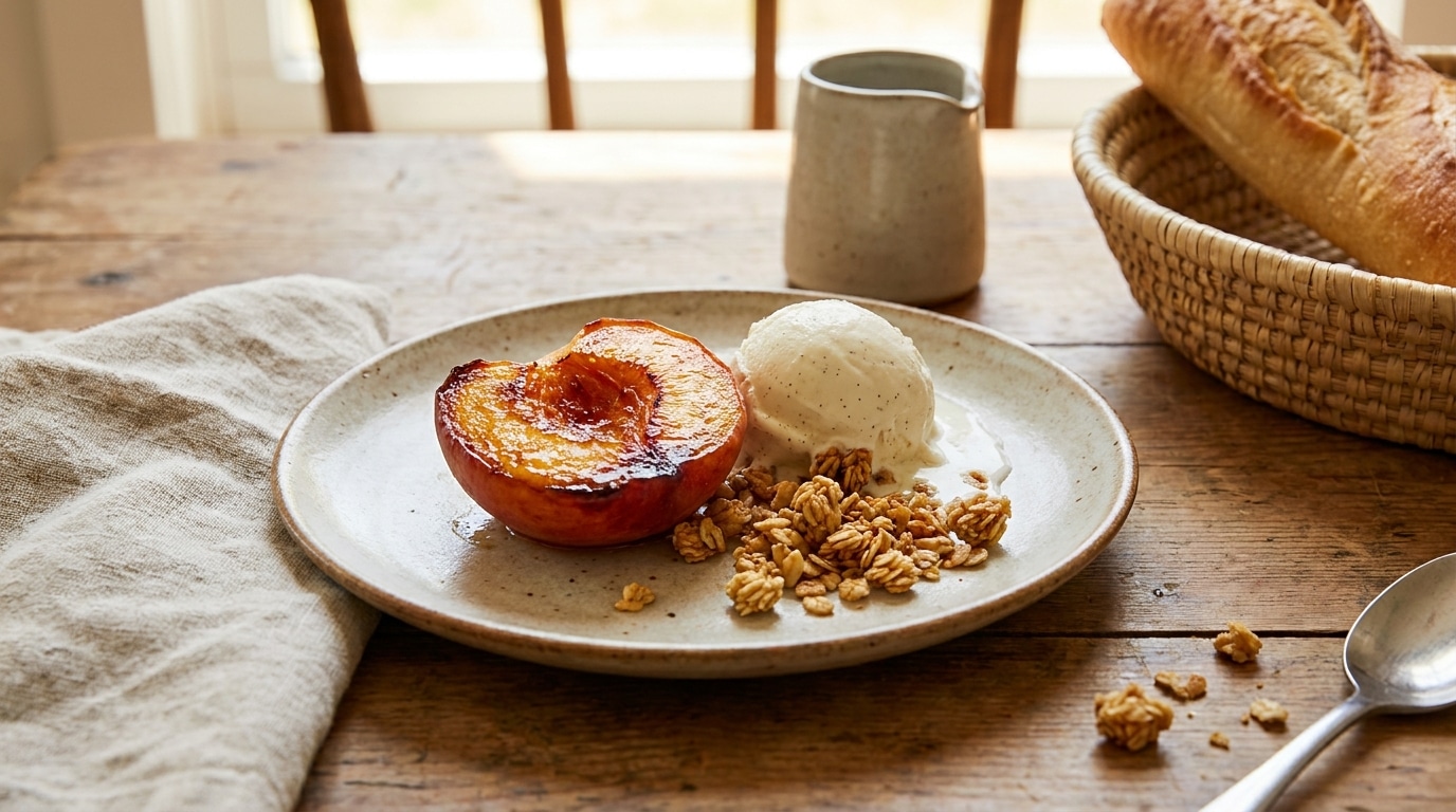 Ce dessert aux pêches cache une astuce de cuisson diabolique : la version express ultra fondante sans allumer le four