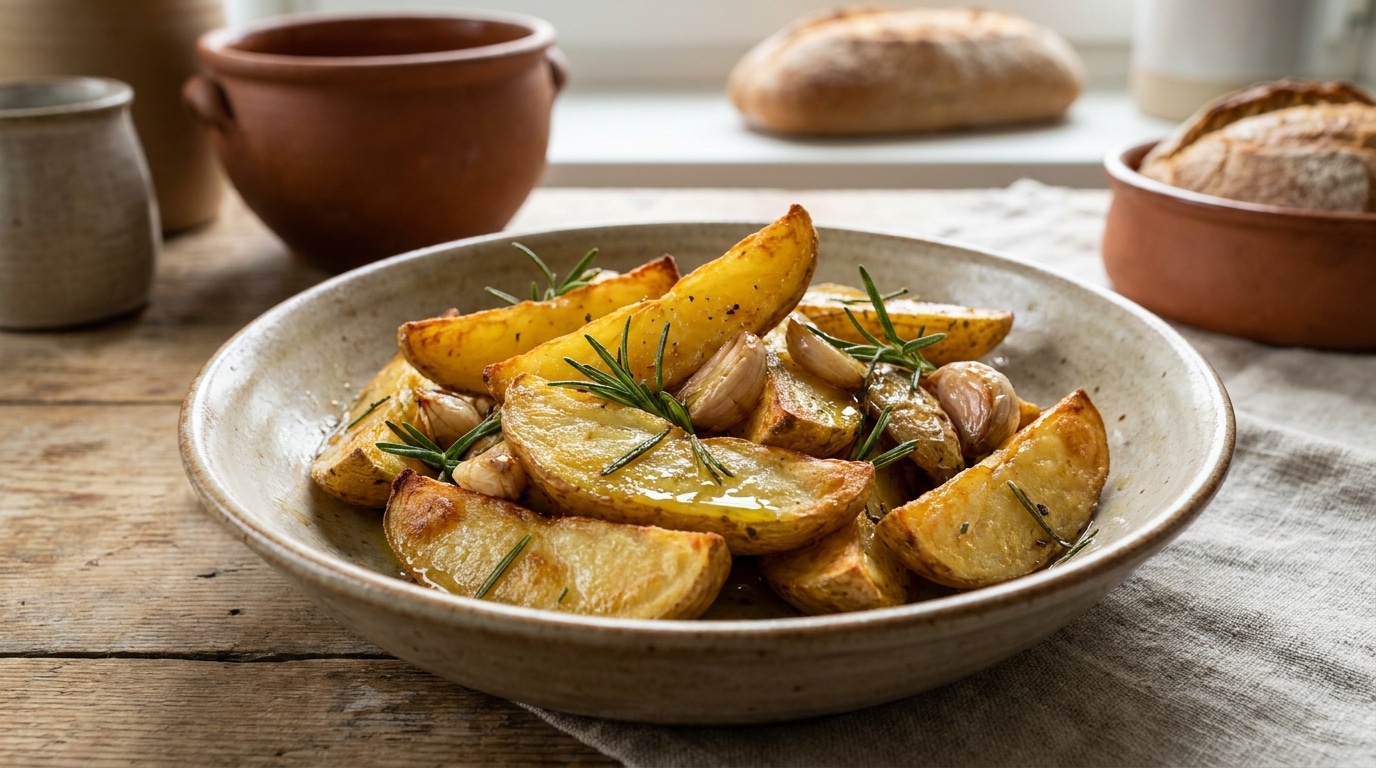 « J’adore ces pommes de terre rôties au romarin et à l’ail, croustillantes dehors et fondantes dedans »