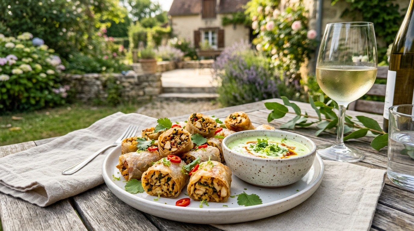 J’ai préparé ces petits cigares dorés au curry rouge juste pour dépanner un apéro : depuis, on me les réclame à chaque invitation
