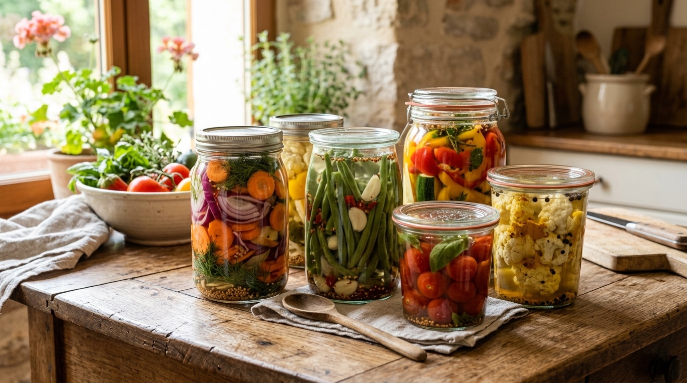 J’ai rempli quelques bocaux comme le faisaient les anciens juste pour tester : depuis, mon congélateur reste vide et mes légumes tiennent des mois