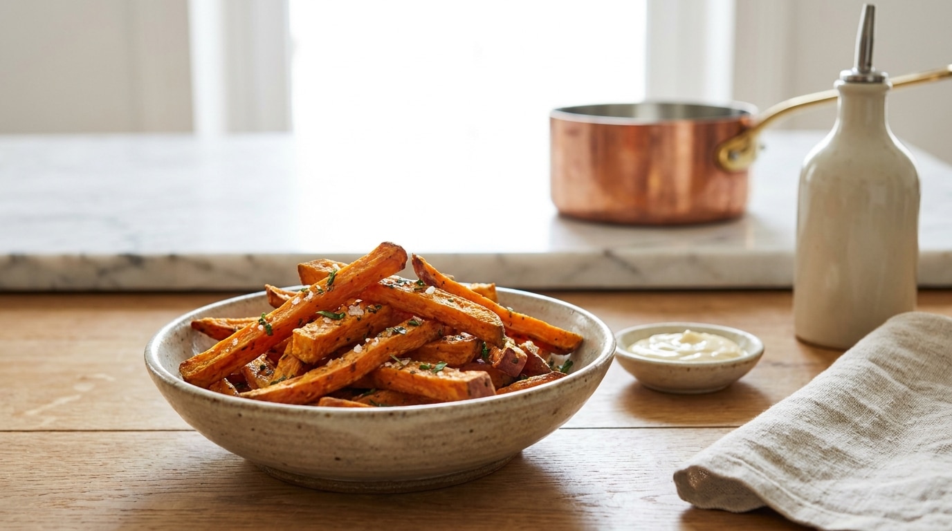 J’ai toujours mis mes frites de patate douce directement sur la plaque du four : le jour où un cuisinier m’a montré son geste, j’ai compris pourquoi elles restaient molles
