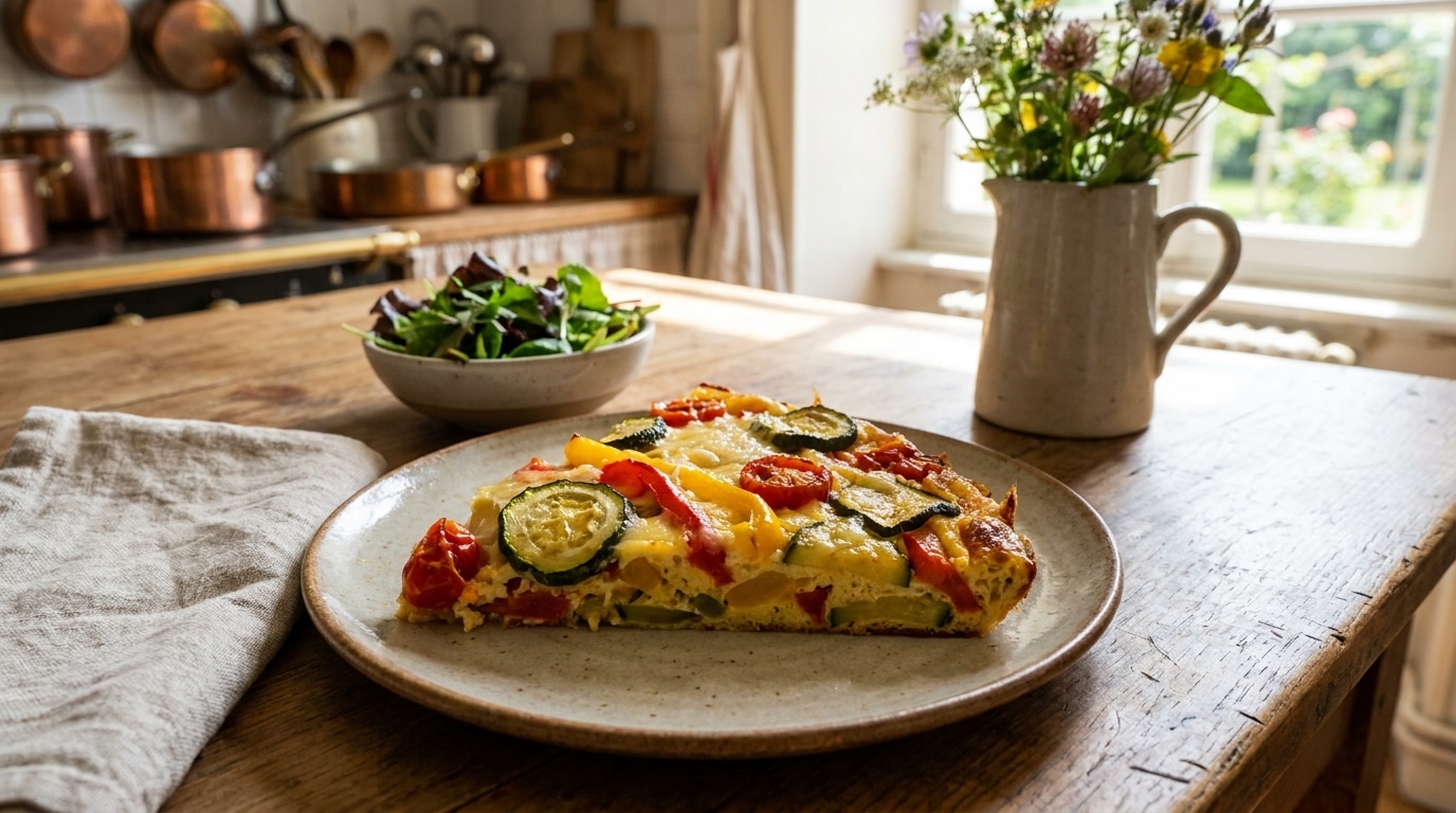 J’ai troqué la quiche à pâte beurrée pour cette version sans pâte aux légumes d’été : prête en quelques minutes, elle se déguste tiède ou froide sans peser sur l’estomac