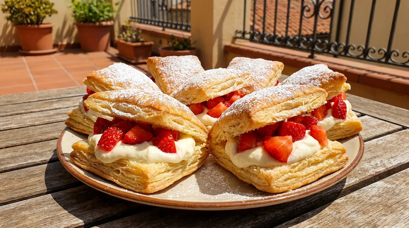 « Je n’achète plus de desserts tout faits en boulangerie » : ces feuilletés aux fraises aussi rapides à préparer que délicieux