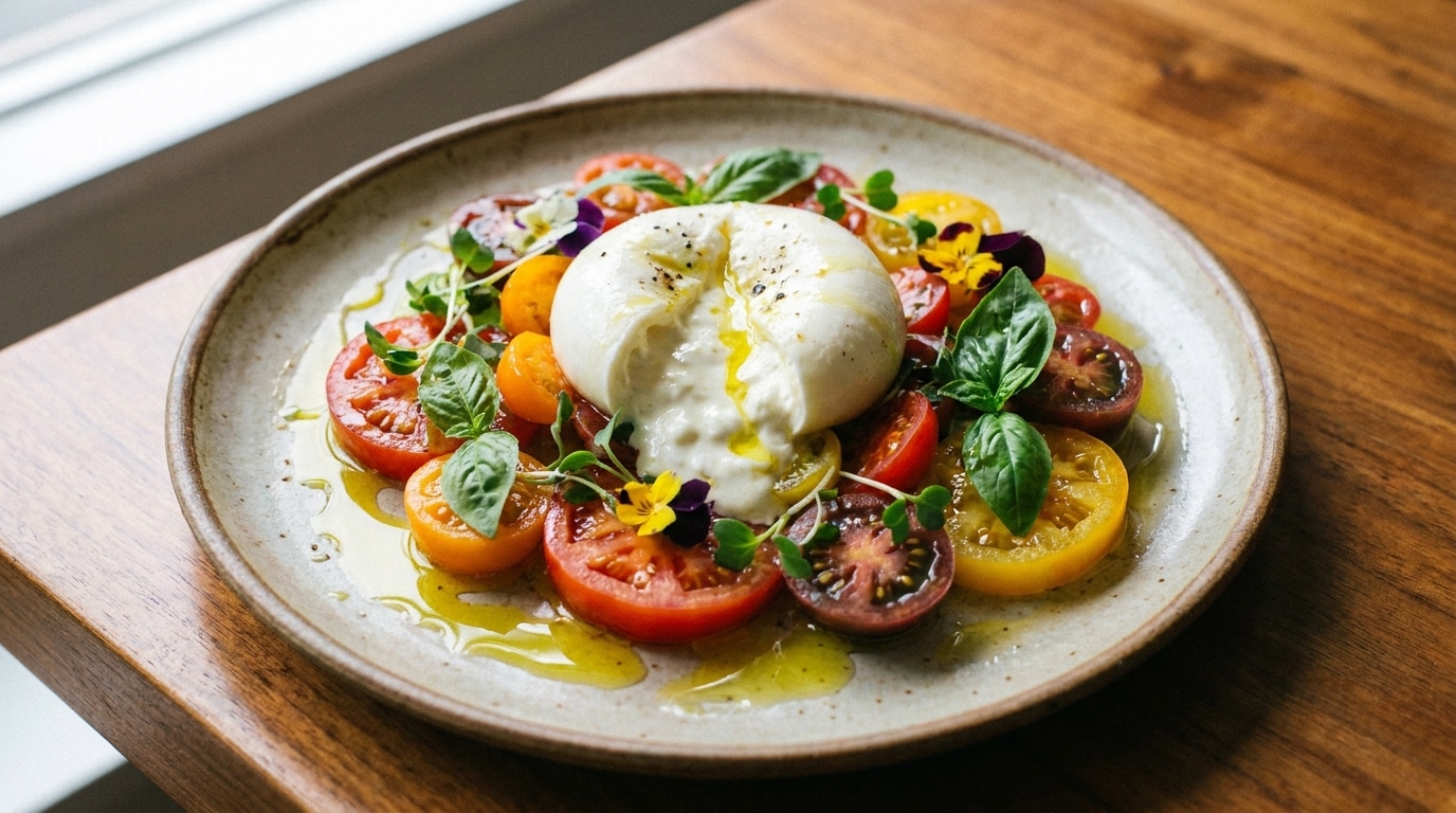 Je posais ma burrata sur des tomates rouges depuis des années : le jour où un chef italien a vu mon assiette, il a changé une seule chose