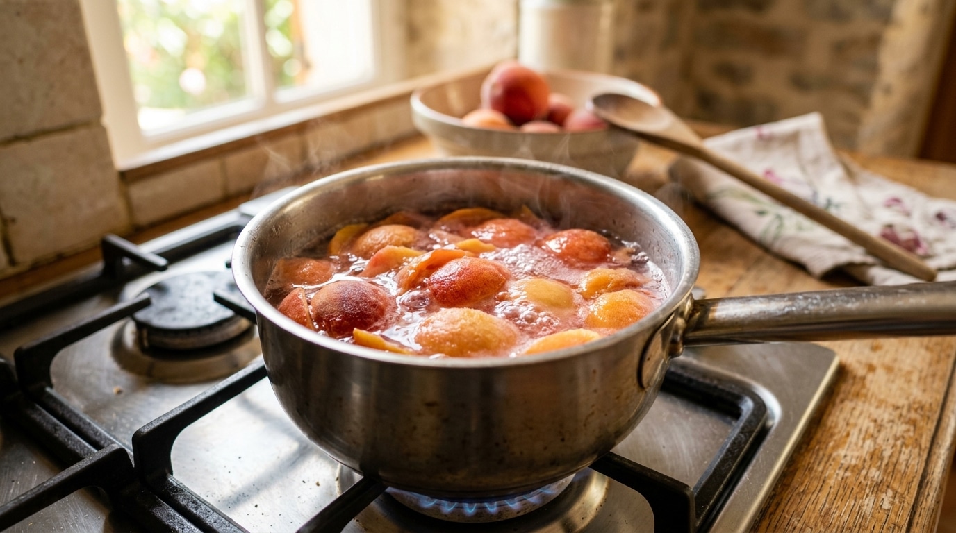 Je préparais mes pêches en jetant machinalement les peaux : le jour où j’en ai gardé une poignée dans une casserole, j’ai compris ce que je ratais depuis des années