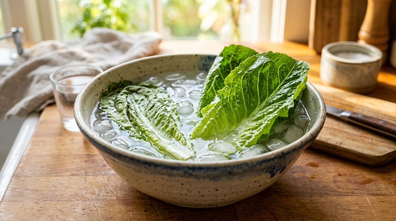Ma salade était complètement flétrie après trois jours de canicule : un primeur m’a montré ce qu’il fait avant de la mettre en rayon, et j’ai arrêté de tout jeter