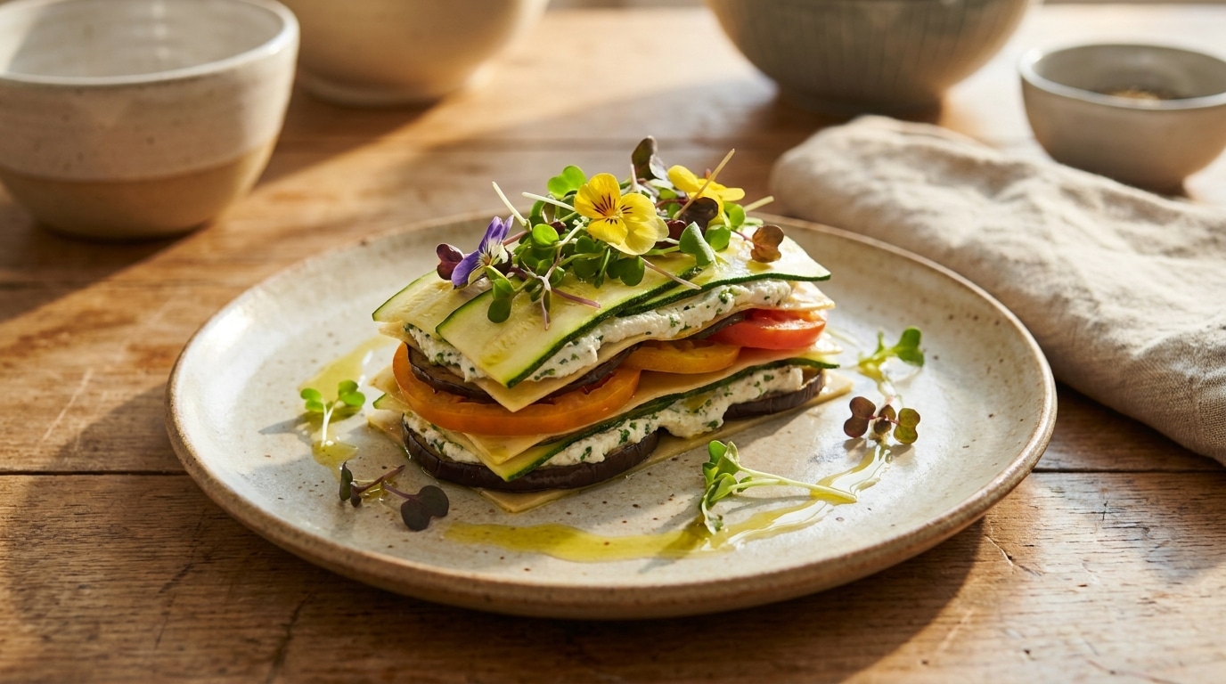 « Mes invités croyaient que ça venait d’un traiteur » : ce millefeuille de lasagnes froides aux légumes et ricotta, le plat ultra-frais spécial canicule