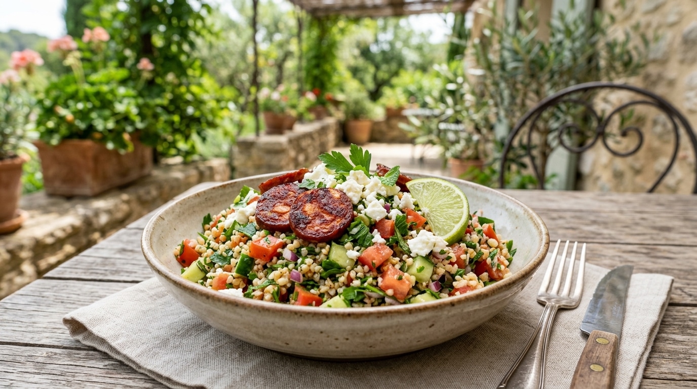 J’ai emporté cette salade froide à un pique-nique de fin août : mes invités ont demandé quel traiteur espagnol l’avait faite