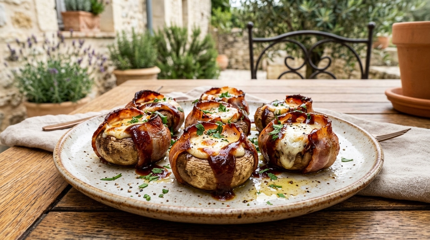 J’ai garni des champignons de Paris et je les ai passés au four juste pour tester : l’apéro n’a pas duré dix minutes