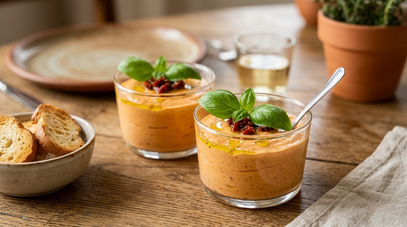 J’ai mis une seule chose en plus dans ma mousse de tomate : mes invités ont vidé les verrines en dix minutes