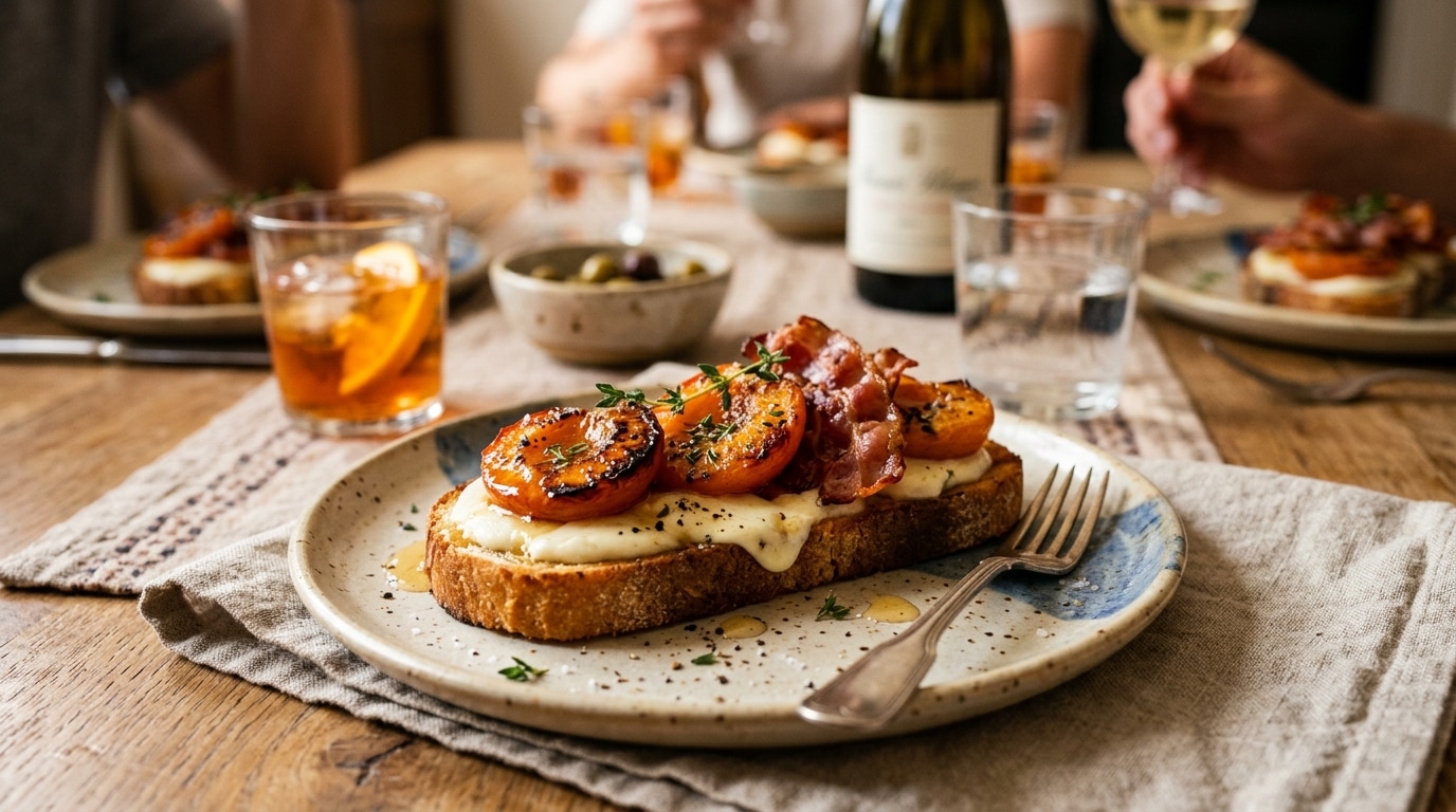 J’ai poêlé mes abricots au miel avant de les poser sur le pain grillé : mes invités ont cru à une entrée de chef