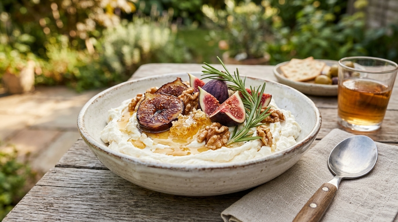 J’ai poêlé mes figues avec une branche de romarin juste pour l’apéro : mes invités ont raclé le plat et réclamé le nom du fromage