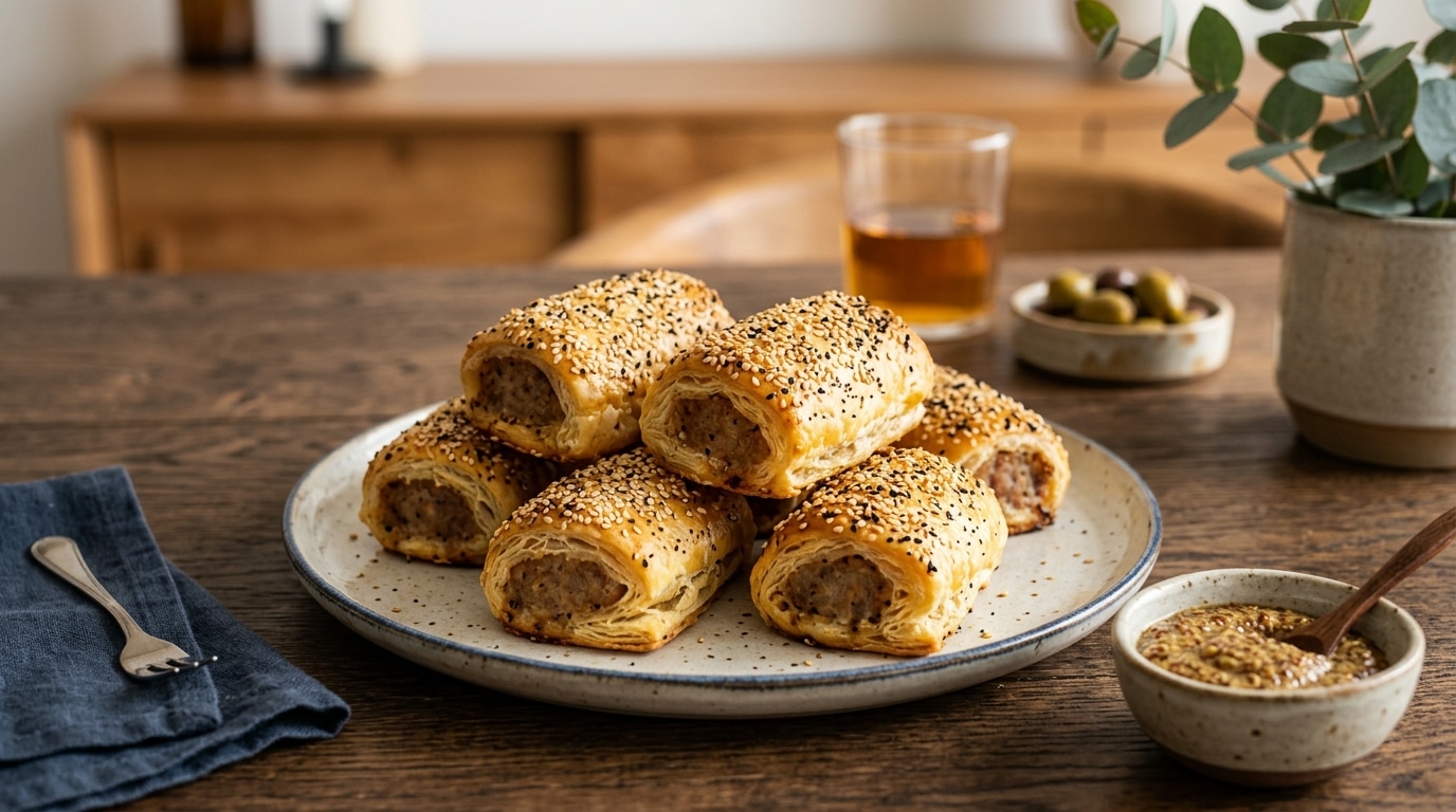 J’ai roulé mes knackis dans de la pâte feuilletée juste pour tester : mes invités ont cru que j’avais fait un saut chez le traiteur