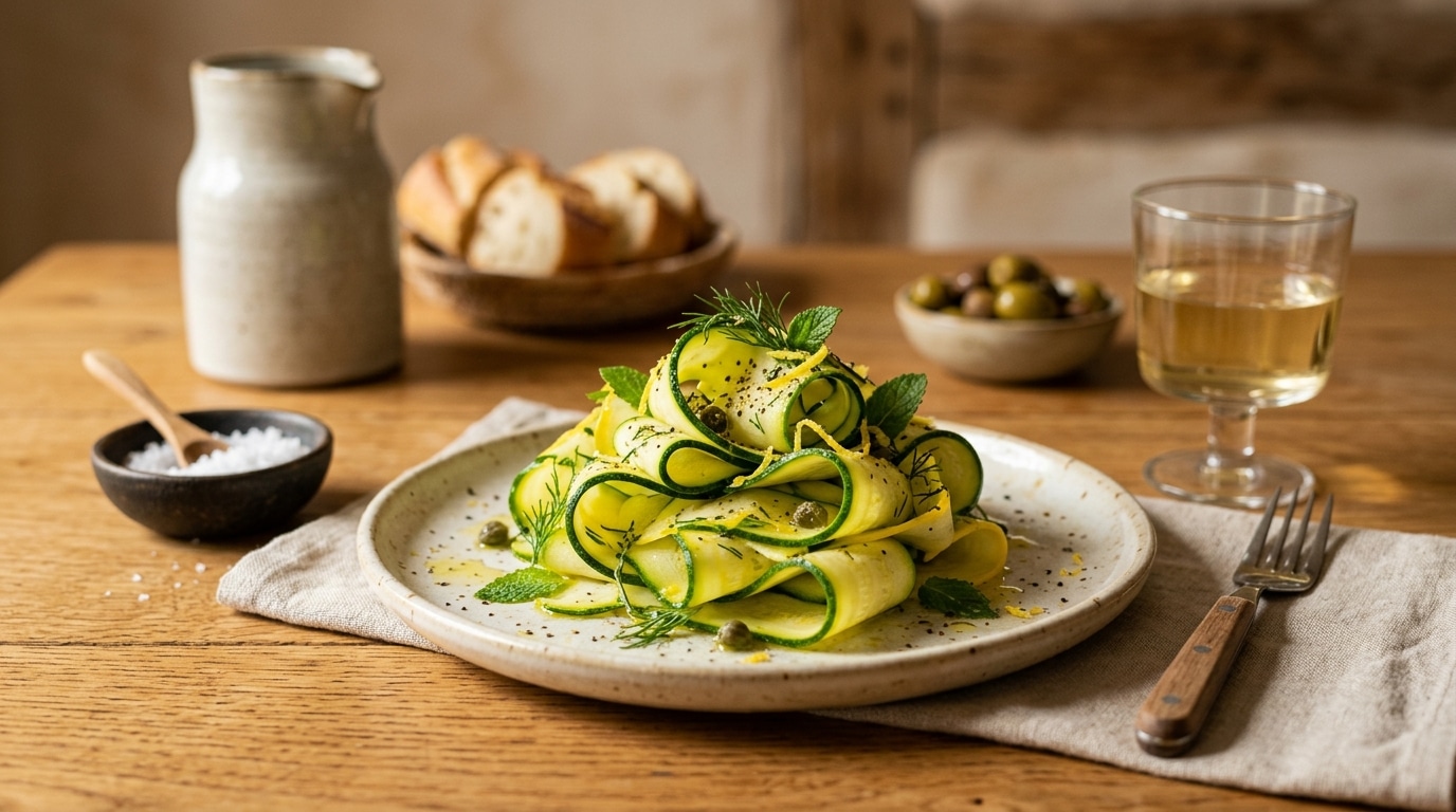 J’ai servi mes courgettes crues en entrée sans allumer une seule plaque : mes invités ont cru à un plat de chef italien