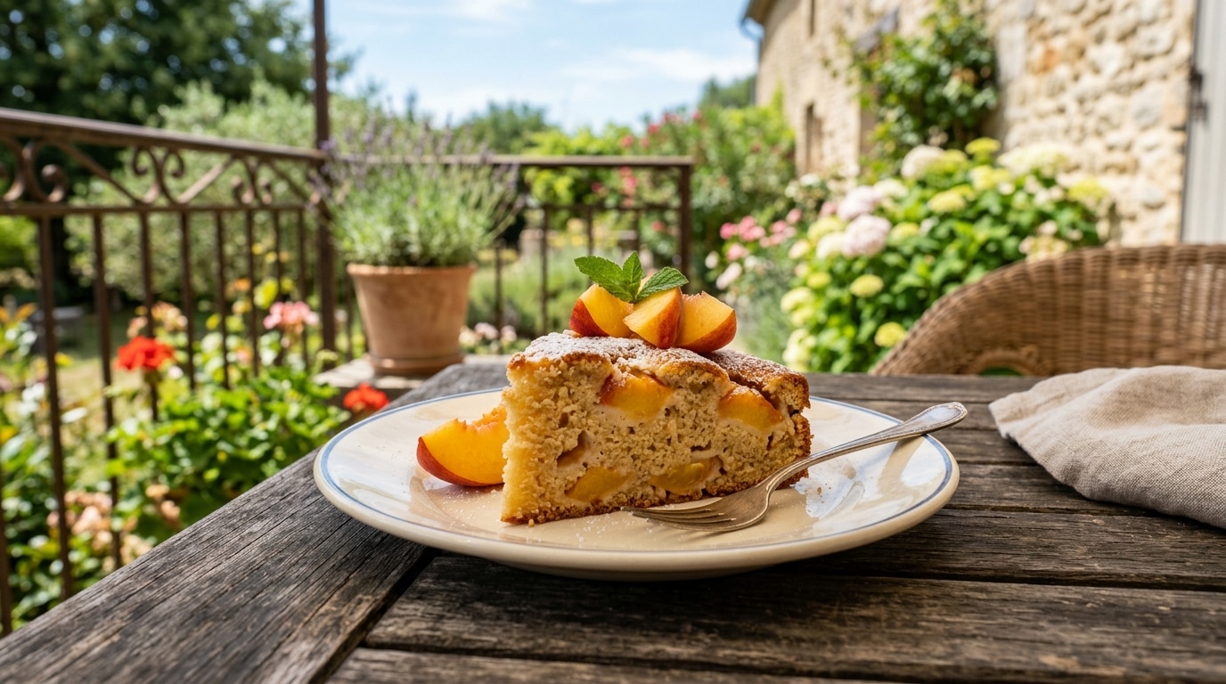 « Je n’ai sorti aucun ustensile de mesure » : ce gâteau moelleux aux pêches se prépare avec ce qu’on a déjà
