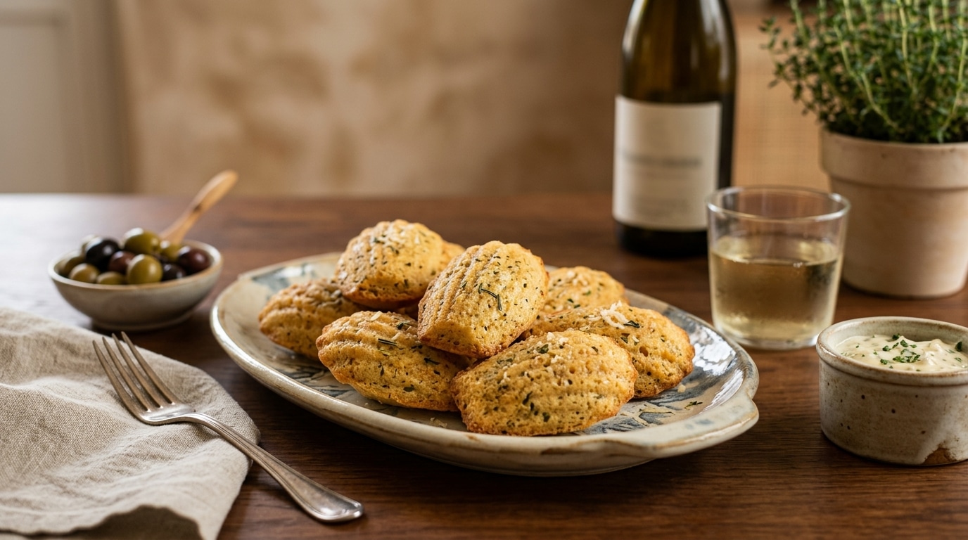 Je ne sers plus de cacahuètes à l’apéro : ces madeleines au parmesan et aux herbes ont tout changé