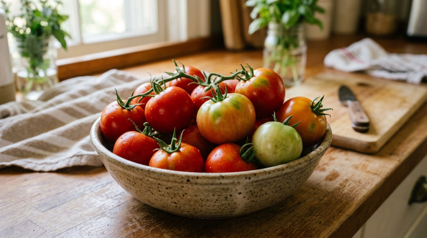 Mon grand-père enfermait toujours ses tomates vertes dans un carton bien sombre et ce n’était pas pour les protéger du froid