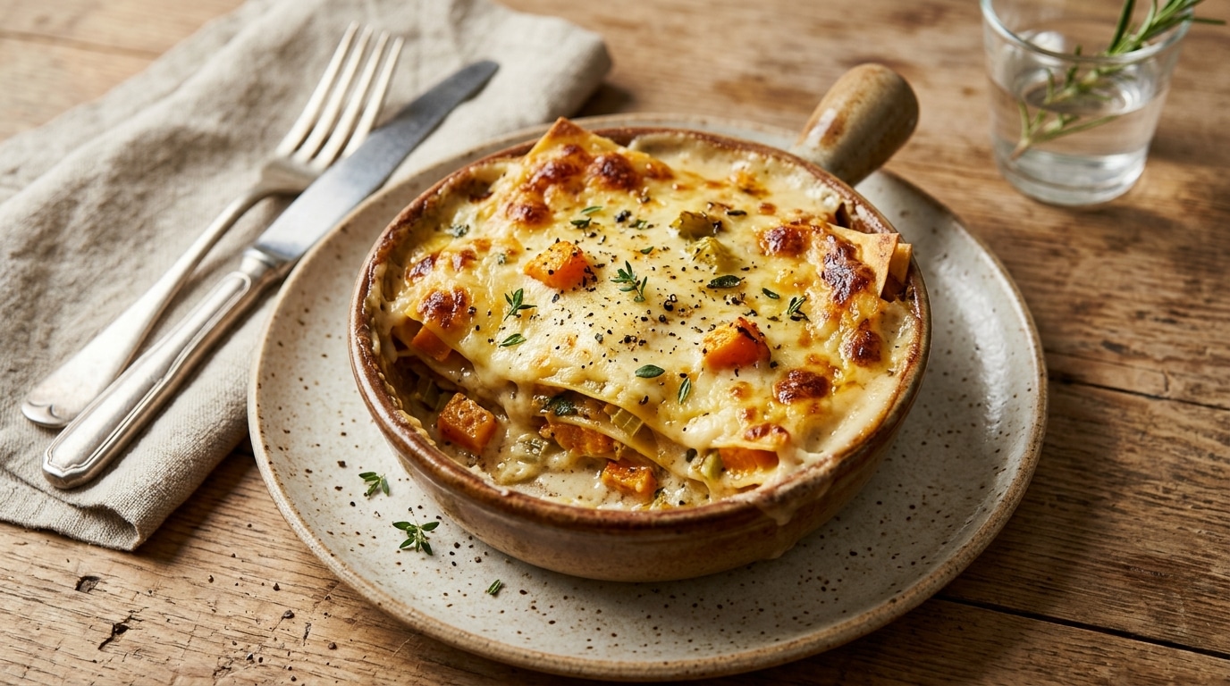 Je montais ma béchamel au beurre comme tout le monde : en goûtant ces lasagnes au potiron, j’ai compris pourquoi les miennes pesaient